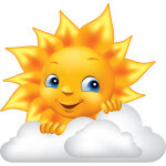 Sticker design soleil et nuage