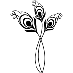 Sticker design tiges avec bourgeons et fleurs Sticker design tiges avec bourgeons et fleurs