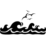 Sticker design vagues et oiseau Sticker design vagues et oiseau