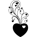 Sticker design volcan de coeurs
