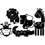 Sticker dessins d' animaux de la jungle Sticker dessins d' animaux de la jungle