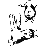 Sticker deux chiens husky
