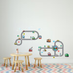 Sticker deux circuits de voitures et d'autobus