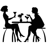 Sticker deux femmes prenant un apperitif