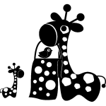 Sticker deux giraffes et un oiseau Sticker deux giraffes et un oiseau