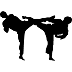 Sticker deux karatkas coups de pieds