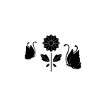 Sticker deux papillons et une fleur