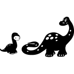 Sticker dinosaure mre et fils
