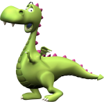 Sticker dinosaure peureux