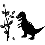 Sticker dinosaure prs d'un arbre
