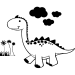Sticker dinosaure dans la savane