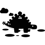 Sticker dinosaure sous les nuages