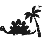 Sticker dinosaure sous le soleil