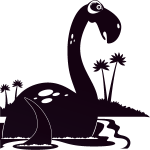 Sticker dinosaure sur une le