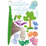 Stickers dinosaures et le volcan