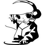 Sticker dj fille