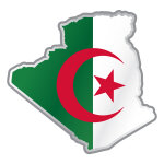 Sticker drapeau de l'algérie à l'intérieur de la forme pays Sticker drapeau de l'algérie à l'intérieur de la forme pays