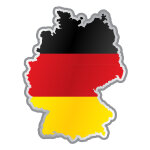 Sticker drapeau allemand  l'intrieur de la forme pays