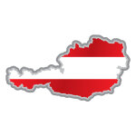 Sticker drapeau autrichien forme intérieure de pays Sticker drapeau autrichien forme intérieure de pays