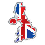 Sticker drapeau britannique à l'intérieur de la forme pays Sticker drapeau britannique à l'intérieur de la forme pays
