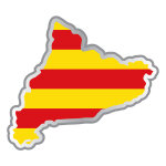Sticker drapeau catalogne forme intrieure de pays