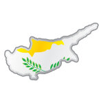 Sticker drapeau de la chypre forme intrieure de pays