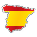 Sticker drapeau espagnol à l'intérieur de la forme pays Sticker drapeau espagnol à l'intérieur de la forme pays