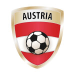 Sticker drapeau avec le football, autriche