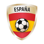 Sticker drapeau avec le football, espagne