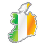 Sticker drapeau de l'irlande  l'intrieur de la forme pays