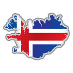 Sticker drapeau islandais forme intrieure de pays