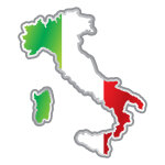 Sticker drapeau italien  l'intrieur de la forme pays