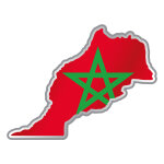 Sticker drapeau du maroc  l'intrieur de la forme pays