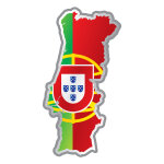 Sticker drapeau portugais à l'intérieur de la forme pays Sticker drapeau portugais à l'intérieur de la forme pays
