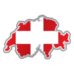 Sticker drapeau suisse intrieur de la forme de pays