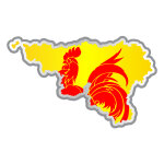 Sticker drapeau wallonie forme intrieure de pays