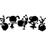 Sticker drle danse des enfants