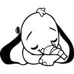 Sticker dumbo endormie