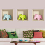 Sticker effet 3d 3 lphants design