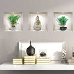 Stickers effet 3d bambous et bouddha Stickers effet 3d bambous et bouddha