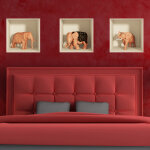 Sticker effet 3d lphants