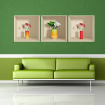 Sticker effet 3d fleurs rouge et blanc Sticker effet 3d fleurs rouge et blanc