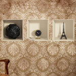 Sticker effet 3d monde, horloge et tour eiffel en noir Sticker effet 3d monde, horloge et tour eiffel en noir