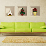 Sticker effet 3d nol sapin et bougies