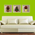 Sticker effet 3d sapins de nol