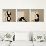 Sticker effet 3d statues noir