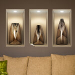 Sticker effet 3d vases en bois vintage Sticker effet 3d vases en bois vintage