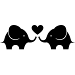 Sticker elephants amoureux