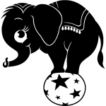 Sticker éléphant au cirque Sticker éléphant au cirque