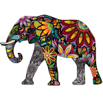 Sticker l'éléphant coloré d'inde Sticker l'éléphant coloré d'inde